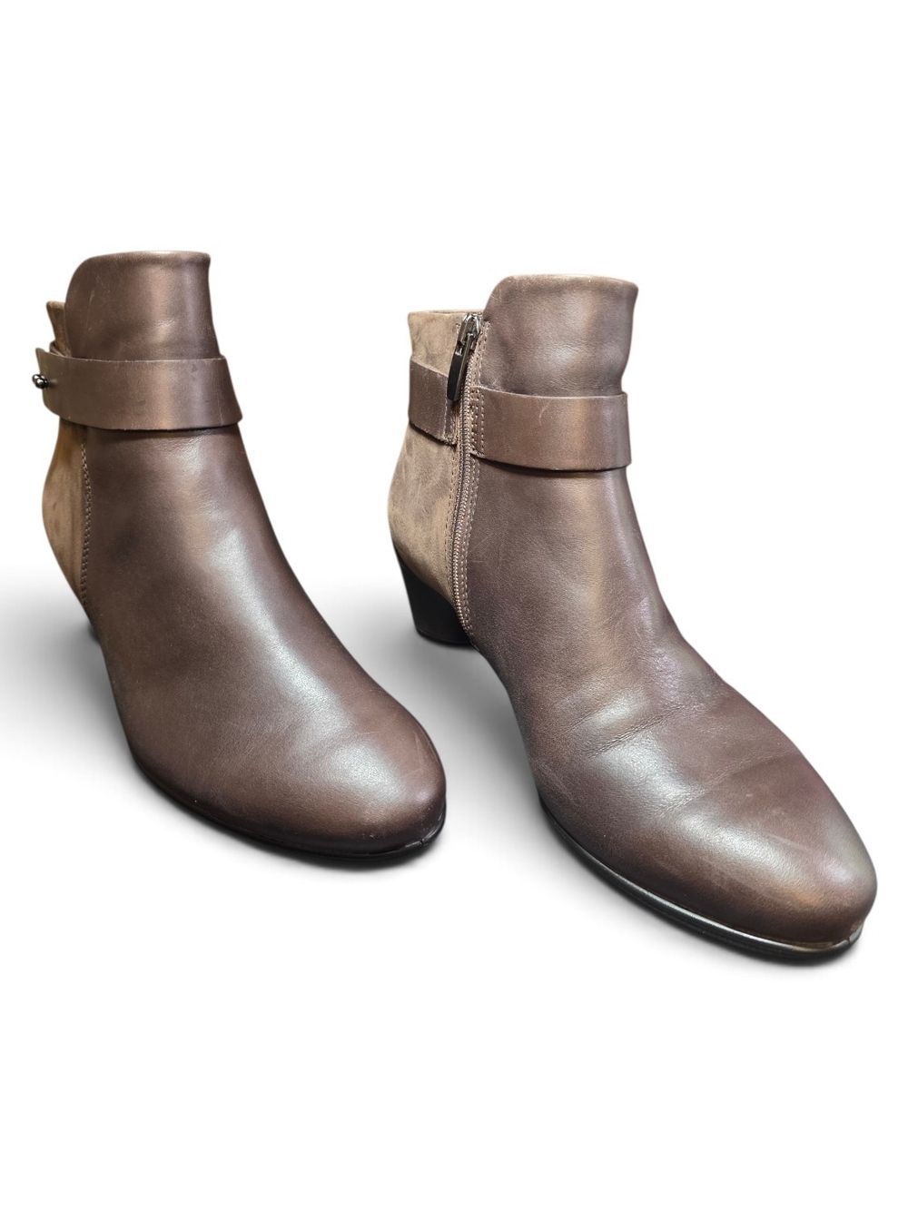 ECCO Sculptured 45 Brown Leather Ankle Boots 39 8